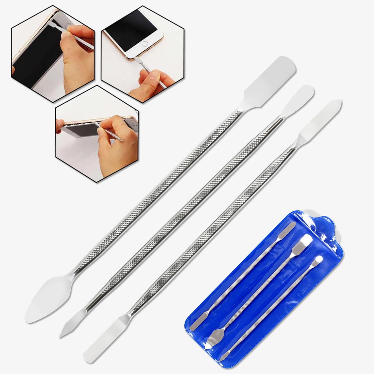 Universal Phone Repair Tools Kit Disassembly Blades Lever Opening Tool Metal Pork Foot Disassembly Kit Set of Telephone Spatula Manual Tools