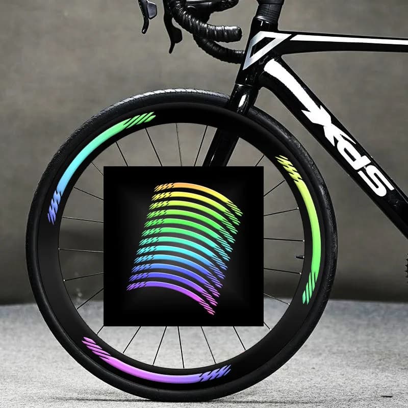 12Pcs Multi Color Luminous Wheel Hub Stickers Waterproof PVC Cool Night Glow Decals For Bicycle Wheel Rim