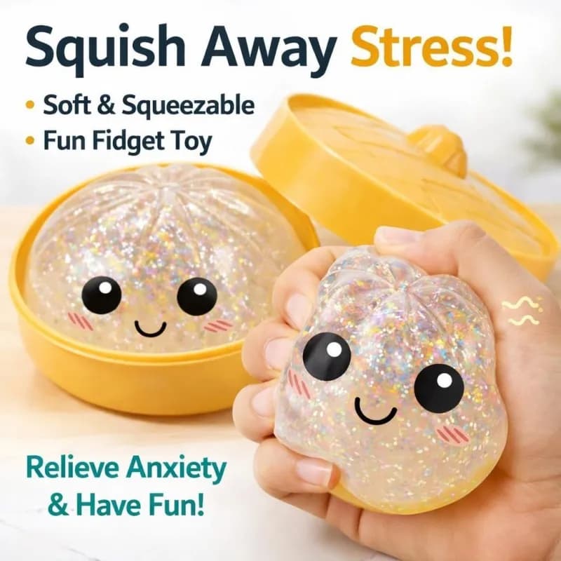 Giocattolo Realistico a Forma di Raviolo Gigante da Spremere, Vaporiera in Plastica, Palla Morbida in TPR per Alleviare lo Stress, Giocattolo di Peluche, Regalo Creativo Divertente