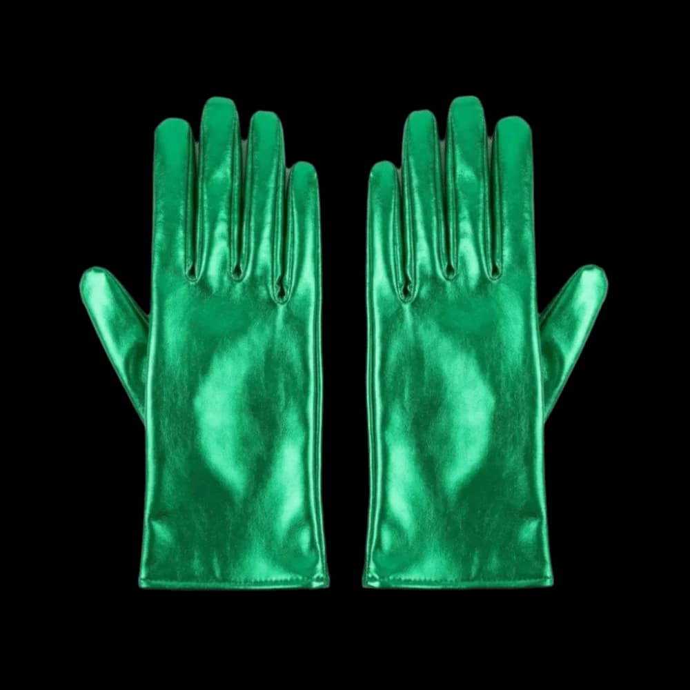 Simple Solid Color Patent Leather Gloves Shiny Cloth Short Gloves Elastic Sun Protection Women Mittens Photography