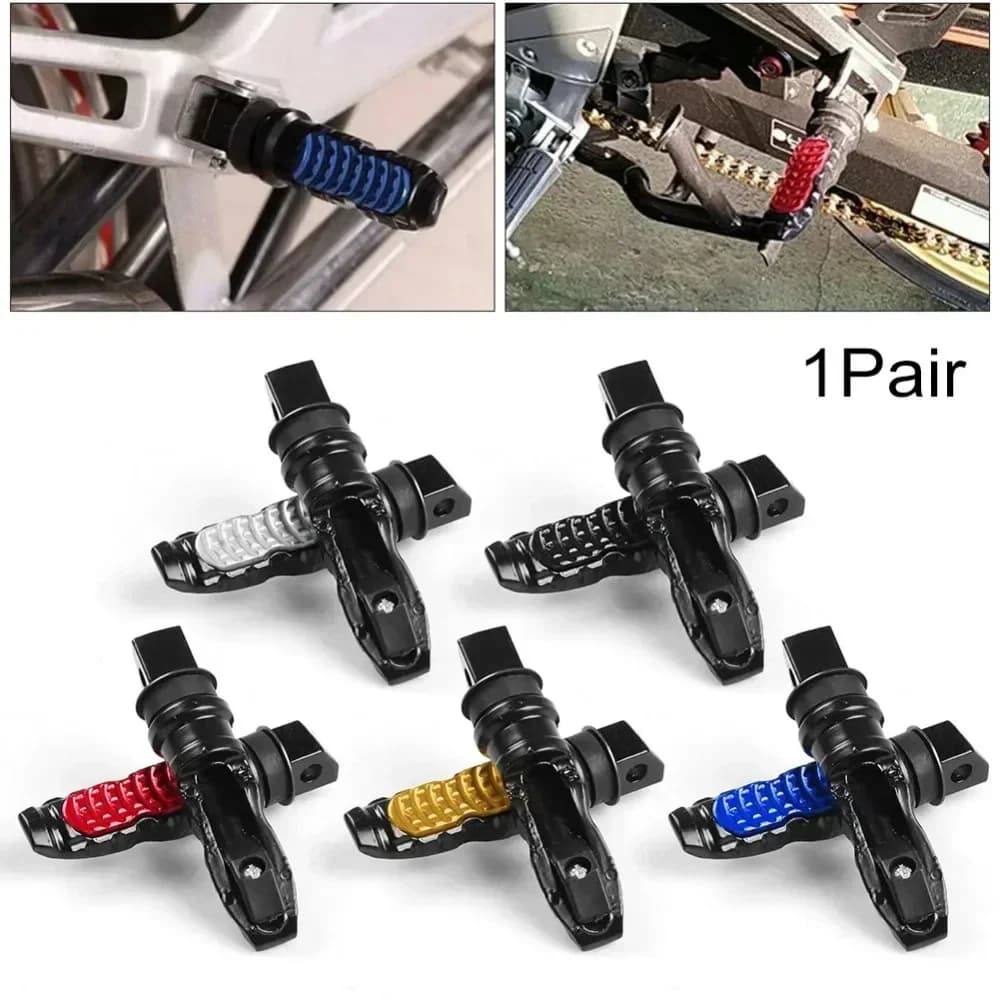 1 Paio di Pedane Posteriori Universali per Moto, Poggiapiedi in Alluminio, Accessori per Modifica Scooter e Motociclette