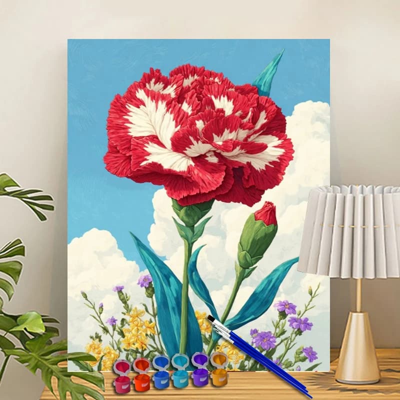 Painting By Numbers Under the Cloud, Flowers Acrylic Paint Canvas Dropshipping Portrait Family Children Photo Christmas gifts
