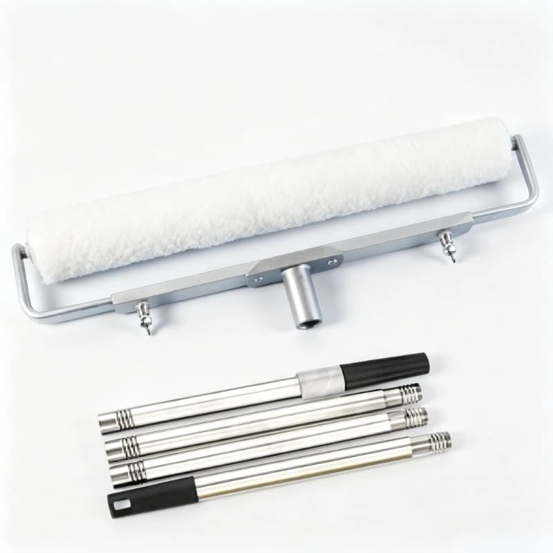 Roller Brush- Aluminum Alloy-Extended Rod 18inch Roller Brush Set Includes large-area Brushing Tool