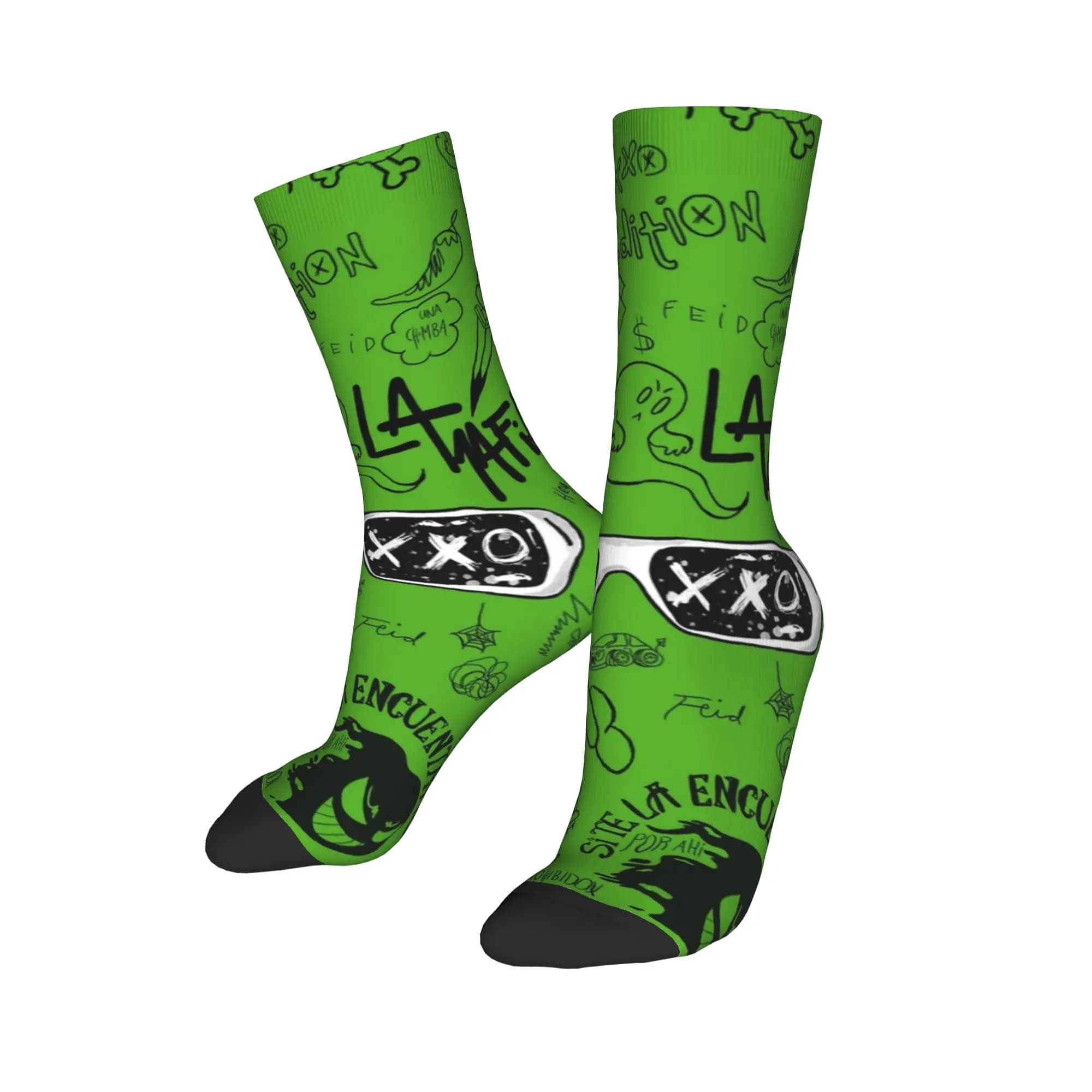 Funny Ferxxos Feids Mor Basketball Socks Polyester Long Socks for Unisex Non-slip