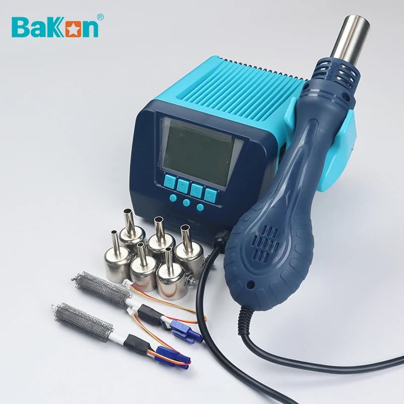 Pistola ad Aria Calda Bakon 550W per Saldatura, Stazione di Rilavorazione con Trasformatore Stabile ed Efficiente BK880