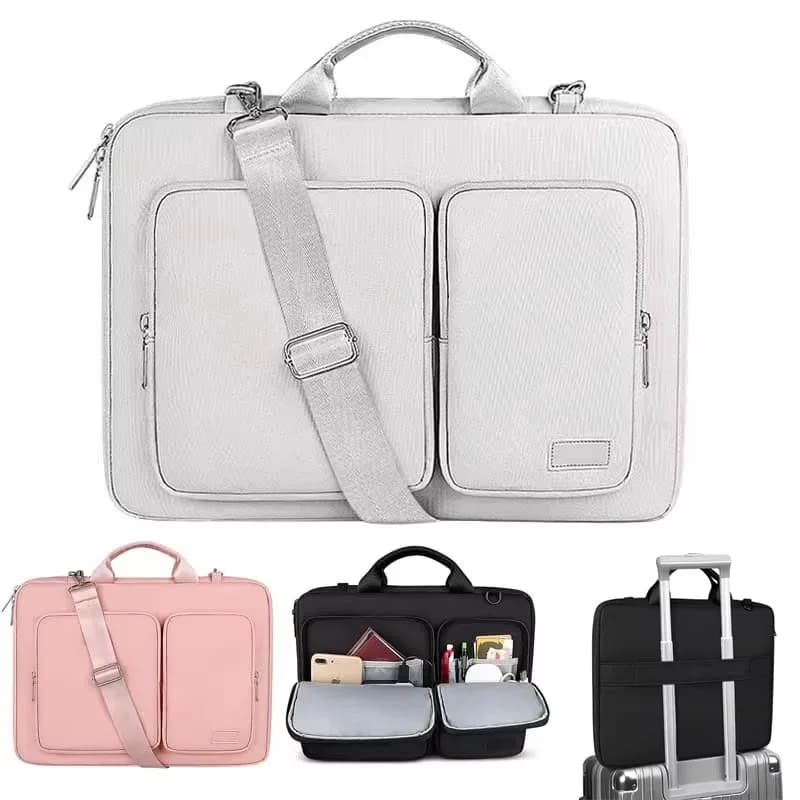 Borsa a tracolla per MacBook Pro 14 14.2 pollici, custodia antiurto con tasca interna, maniglia e cerniera, con cinturino da appendere