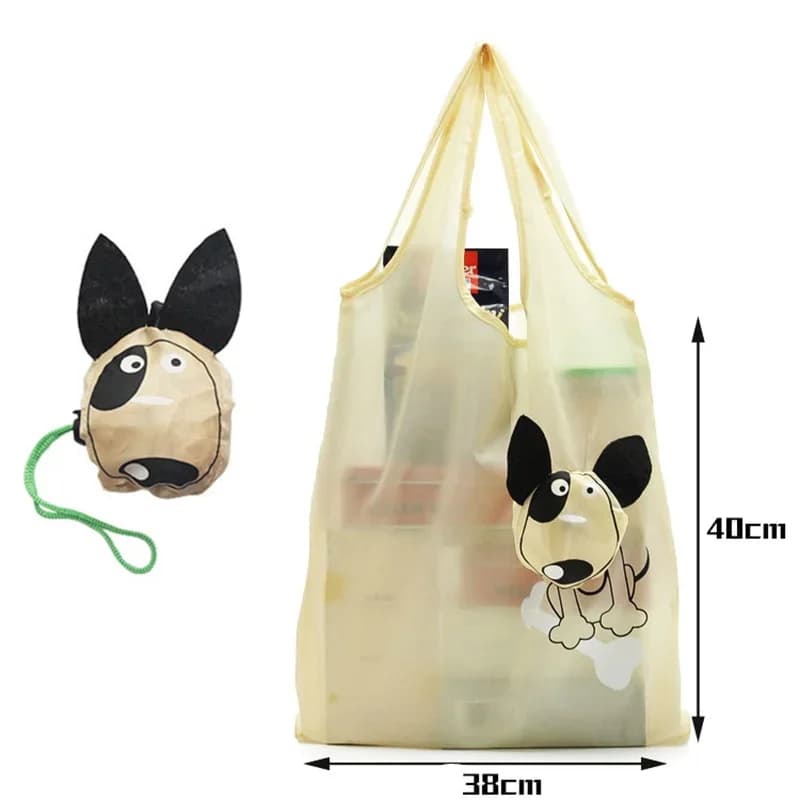 casa Creativo cartone animato eco-friendly shopping storage bag organizer Pieghevole portatile in poliestere supermercato tote riutilizzabile