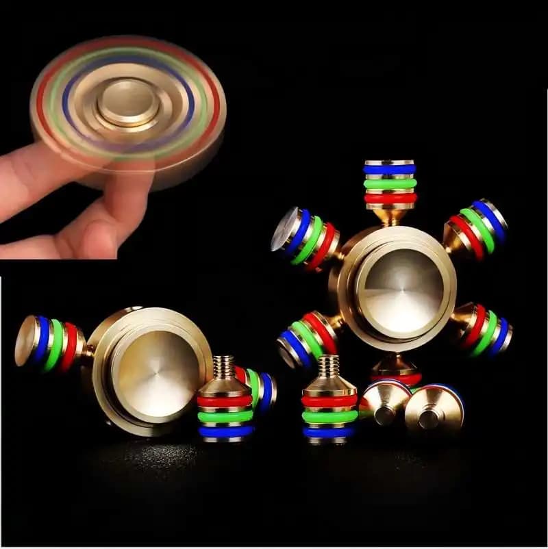 Spinner in Metallo a 6 Bracci, Giocattolo Antistress per Adulti e Bambini, Gadget EDC per Alleviare Ansia e Stress