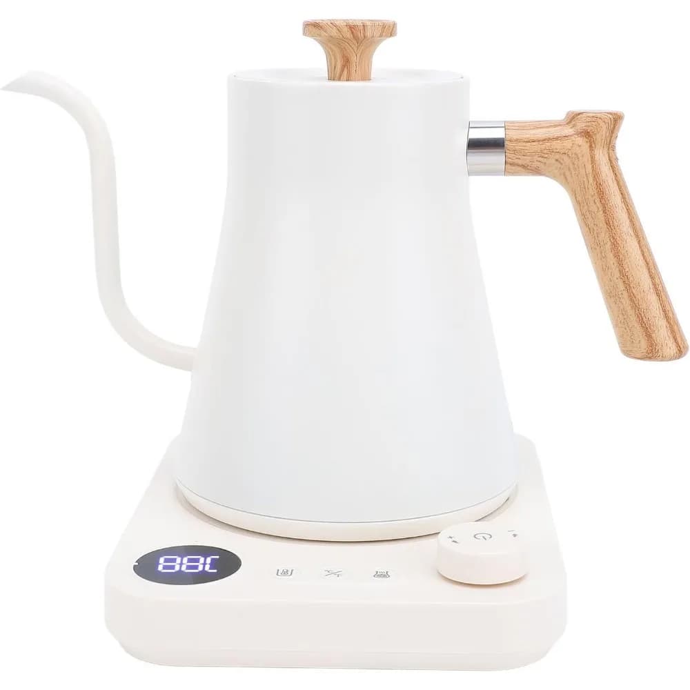 Quick 0,9L Electric Kettle with Stainless Steel Interior, LCD Timer, Automatic Shutdown and Temperature