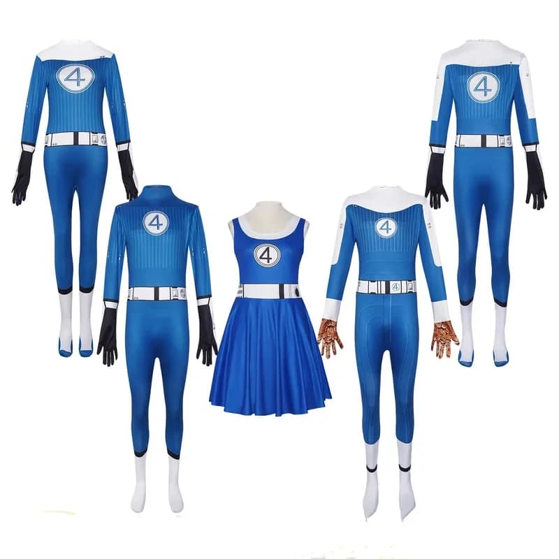 g'7,n\5;e,8\v,5/Fantastic 4 Thing Cosplay Costume Four Reed Richards Jumpsuit Halloween Superhero Zentai Blue Invisiblf;4'v.7/n