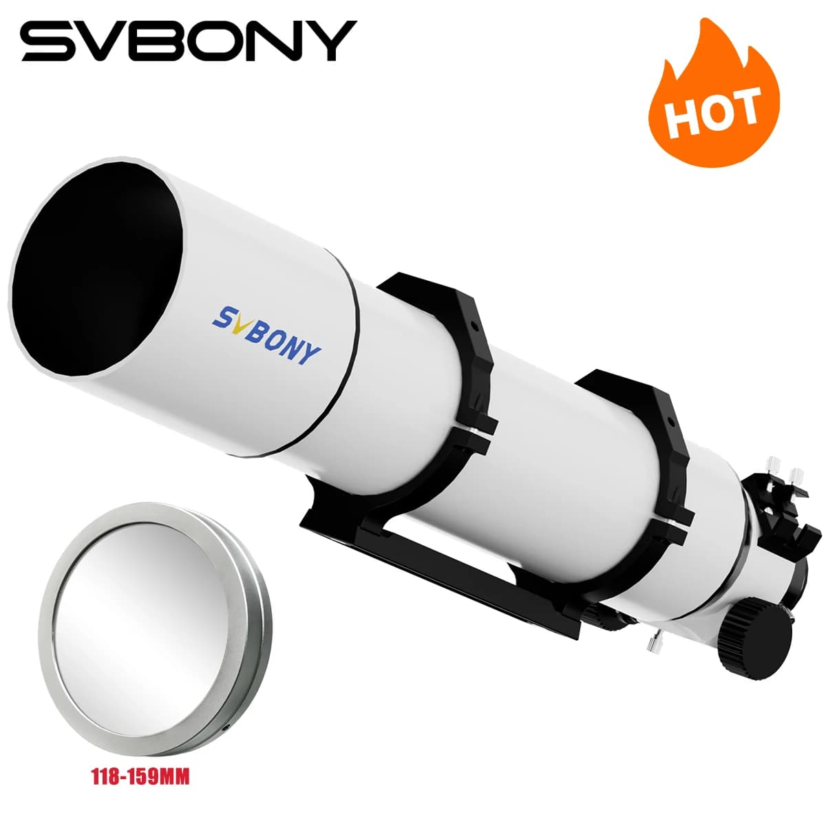 Svbony SV48P 102mm Telescope Refractor Achromatic OTA and SV229 Solar Filter Set for Solar Observation Visual Observation