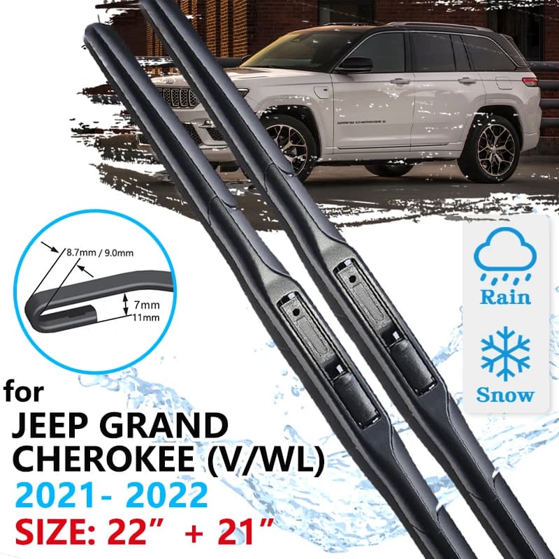 Spazzole tergicristallo anteriore auto per Jeep Grand Cherokee 5th WL 2021 2022 2023 pulizia parabrezza accessori parabrezza spazzole per finestre