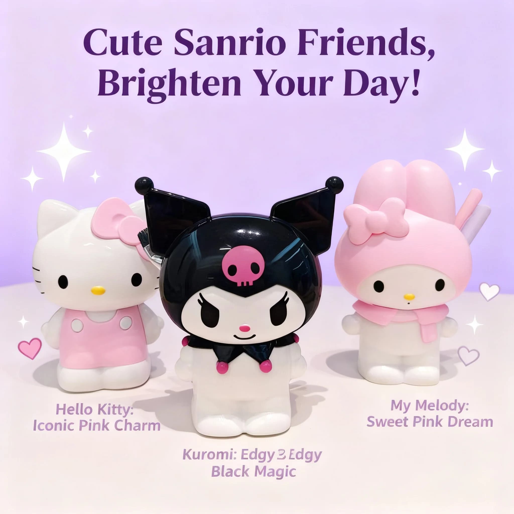 Sanrio Kuromi Hello Kitty Porta Pennelli da Trucco, Portapenne Kawaii, Organizer da Scrivania, Regalo per Studenti, Carino Melody