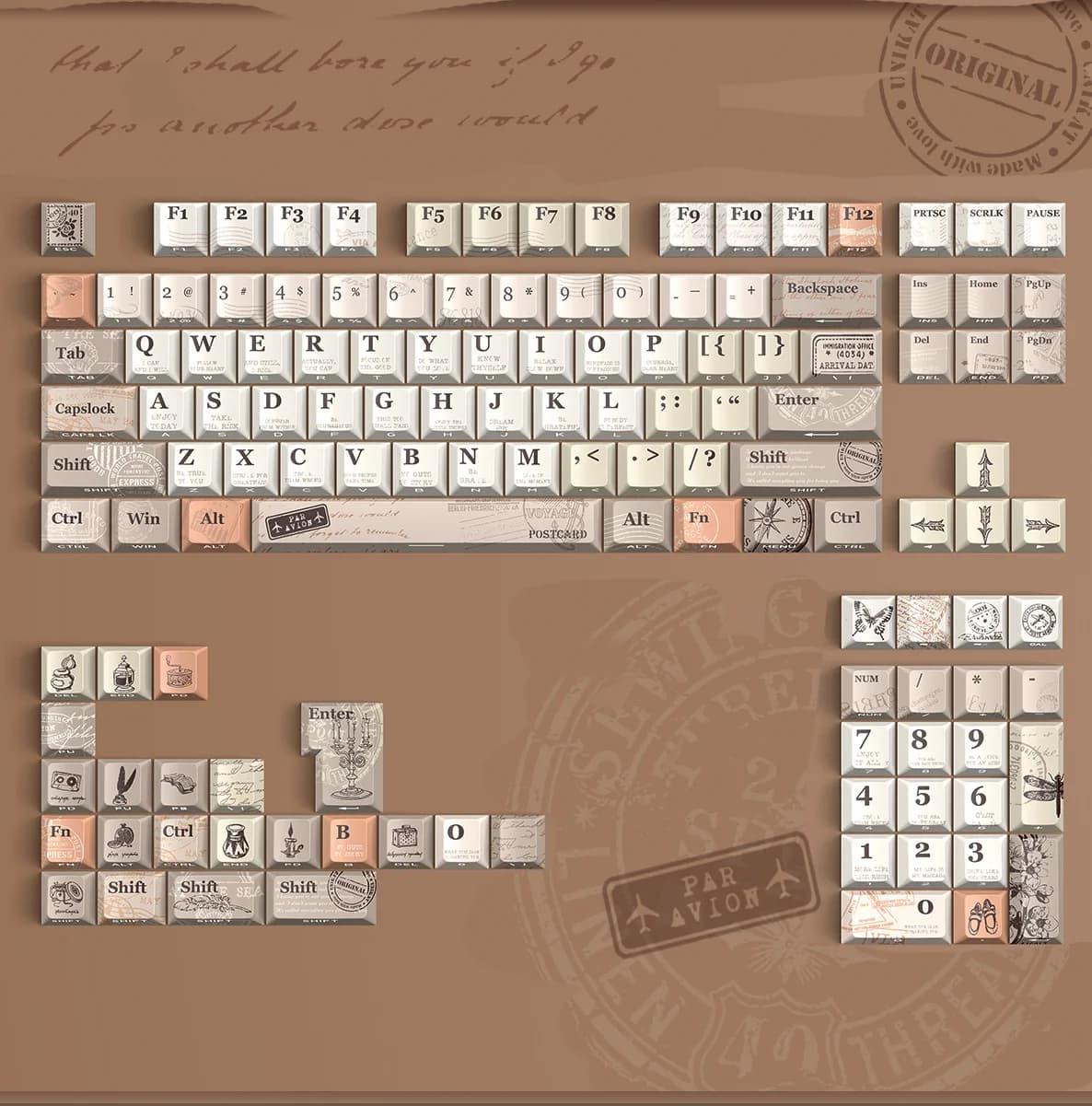 Yusi 1999 originale tema trasmissione della luce keycap lato-trasparente retro originale PBT trasparente tastiera meccanica cap 130 k
