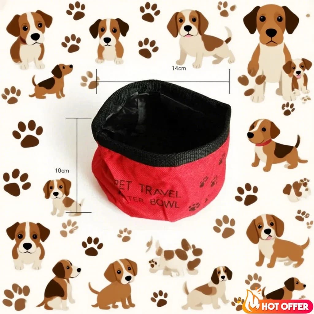 Cane Gatto Cucciolo Cibo Ciotola d'acqua Piatto Tessuto Oxford Alimentatore da esterno Pieghevole Pieghevole da viaggio per animali domestici