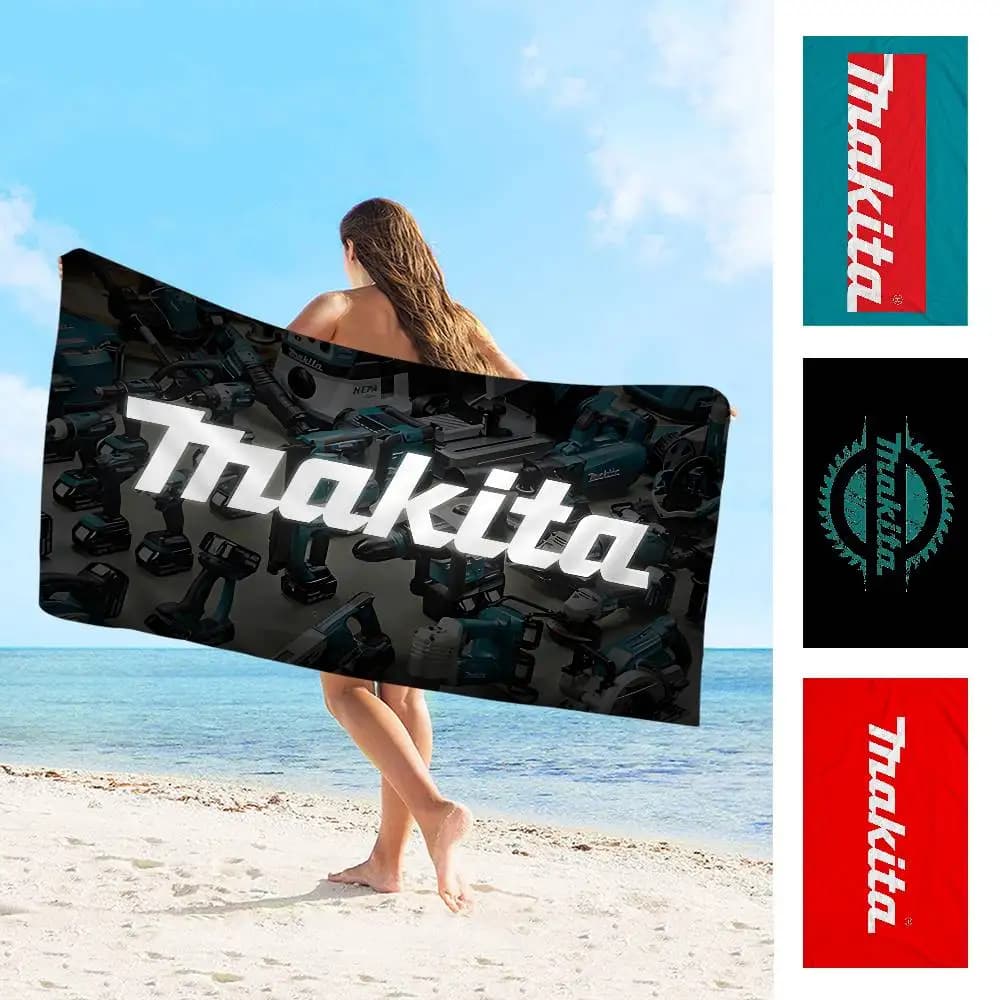 M-Makitas Tool Logo Big Microfiber Beach Towels Quick Dry Towel Sand Beach Towels Pool Towel for Travel Swim Pool Yoga