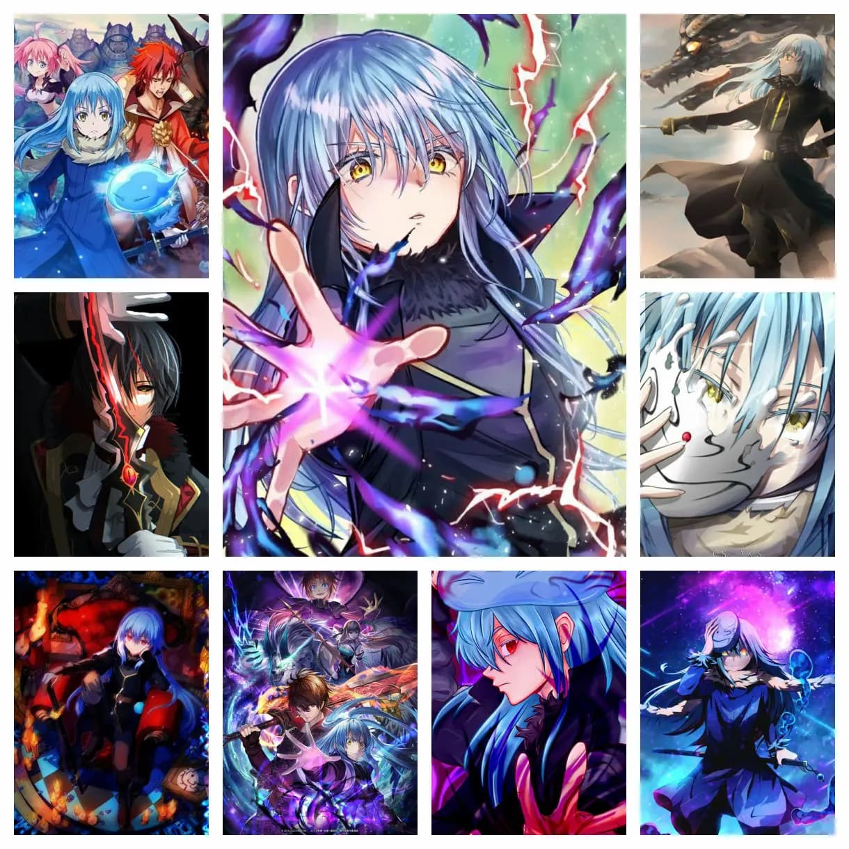 Quella volta che mi sono reincarnato come una melma Rimuru Tempest Kit di pittura diamante 5D Punto fatto a mano Arte Regalo Artigianato Decorazioni per la casa Regalo