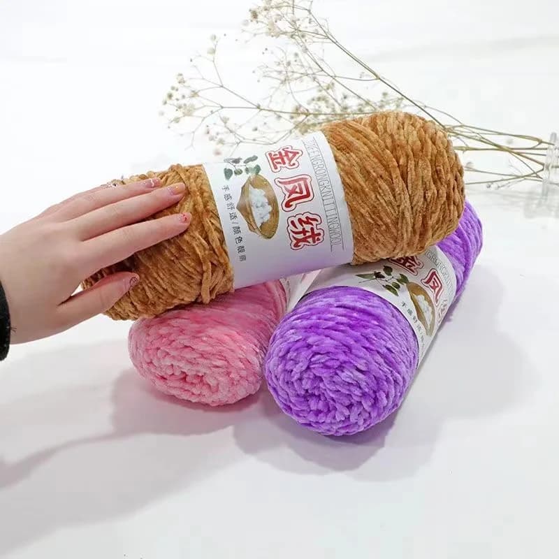 5 pz 1000g ciniglia oro velluto filato palla filo filo spesso uncinetto pantofola bambola sciarpa borsa materiale tessuto a mano fai da te