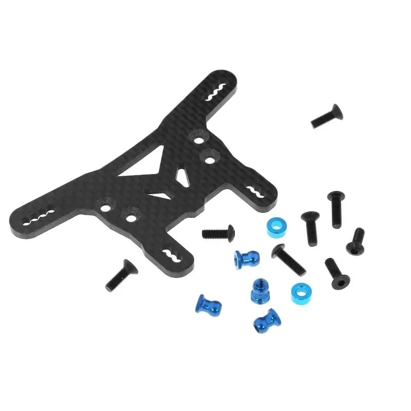 Piastra Anteriore e Posteriore in Fibra di Carbonio per Torre Ammortizzatori Tamiya XV02 XV-02 Pro 58707 1/10, Ricambi e Accessori per Auto RC
