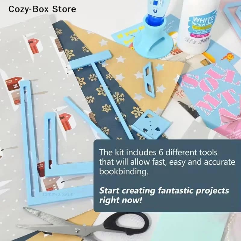[ZY]6Pcs Bookbinding For Starter Scrapbooking Tool Kit Easy To Use Great Stencils Cutter Guide Can Be Turned Into A Notebook[ZY]