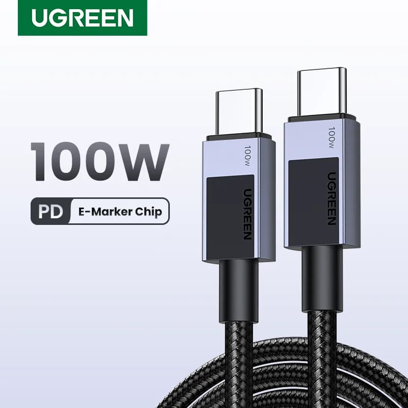 UGREEN Cavo USB-C a USB Type-C 100W Ricarica Rapida per MacBook iPhone 17 16 15 iPad Samsung S25 Xiaomi PD Ricarica Veloce 100W 5A USB-C