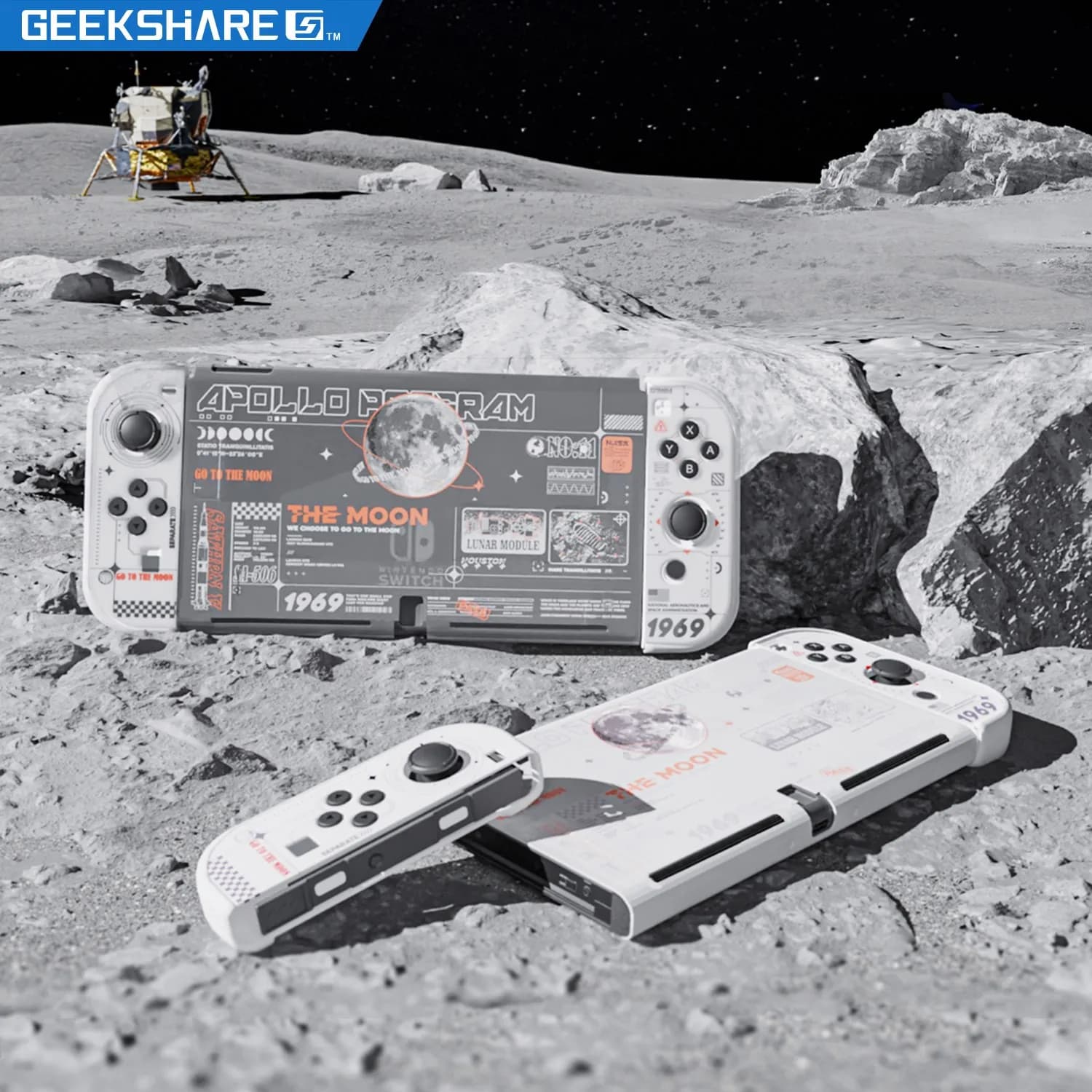 GeekShare Protect Shell compatibile Nintendo Switch OLED New Moon Cover rigida trasparente per Switch OLED Console accessori