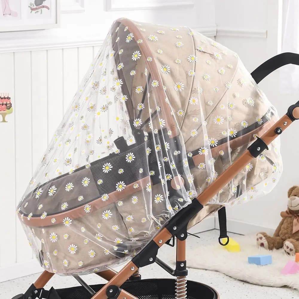 Modello a margherita Traspirante Anti-zanzara Passeggino Tenda per zanzare Carrozzina Rete Parasole per bambini Zanzariera Accessorio per passeggino