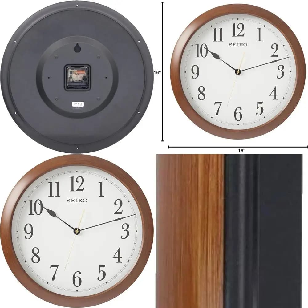 Wall Clock in 16 Inch Wood with Numerate Dial