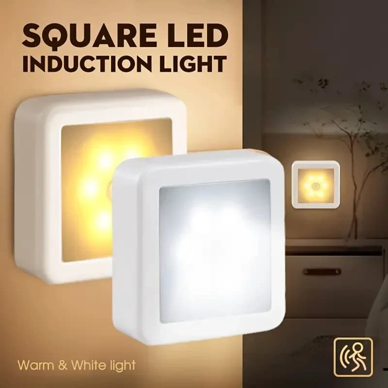 1/3/6pcs 6LED Sensore di Movimento Luce Notturna LED Luci Dell'armadio Sotto Le Luci Dell'armadio Lampada Da Parete Senza Fili Puck Per Scale passo corridoio