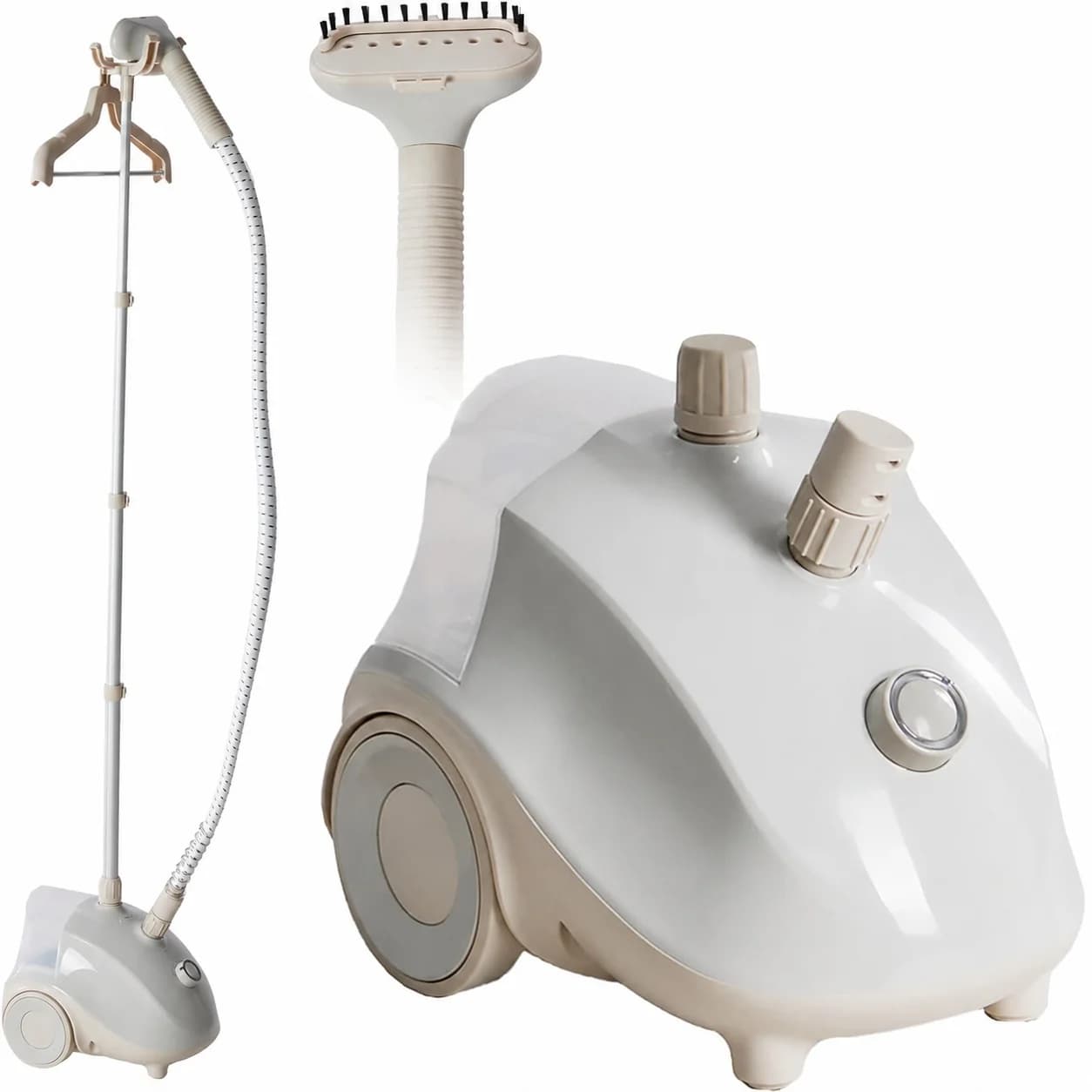 Garment Steamer for Clothes Standing Size 1500W 1.7L Water Tank 55 Min Continuous Steaming 45s Heat Up Wheels for Easy Movement Professional Wrinkle Remover for Home & Commercial Use