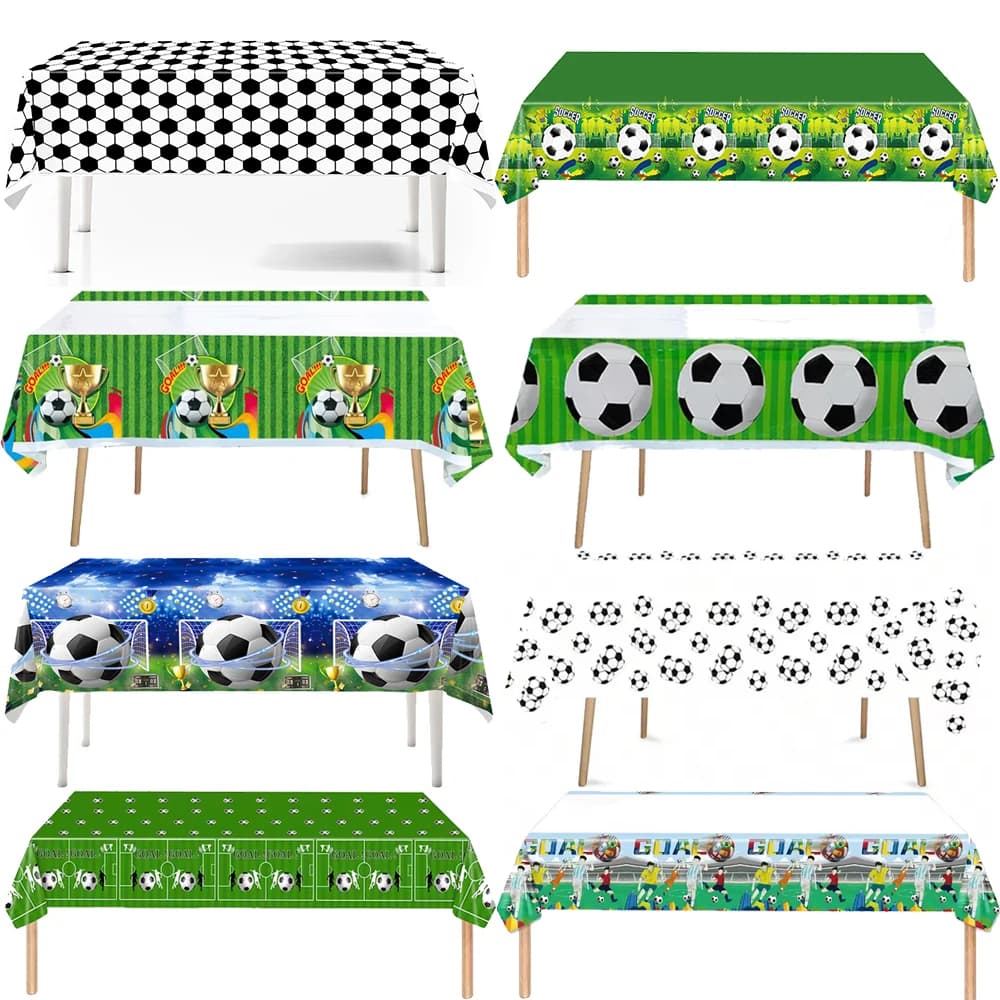 Decorazioni per Tavoli a Tema Calcio, Tovaglie Monouso Verdi per Feste di Compleanno per Bambini, Baby Shower, Accessori per Feste a Tema Football