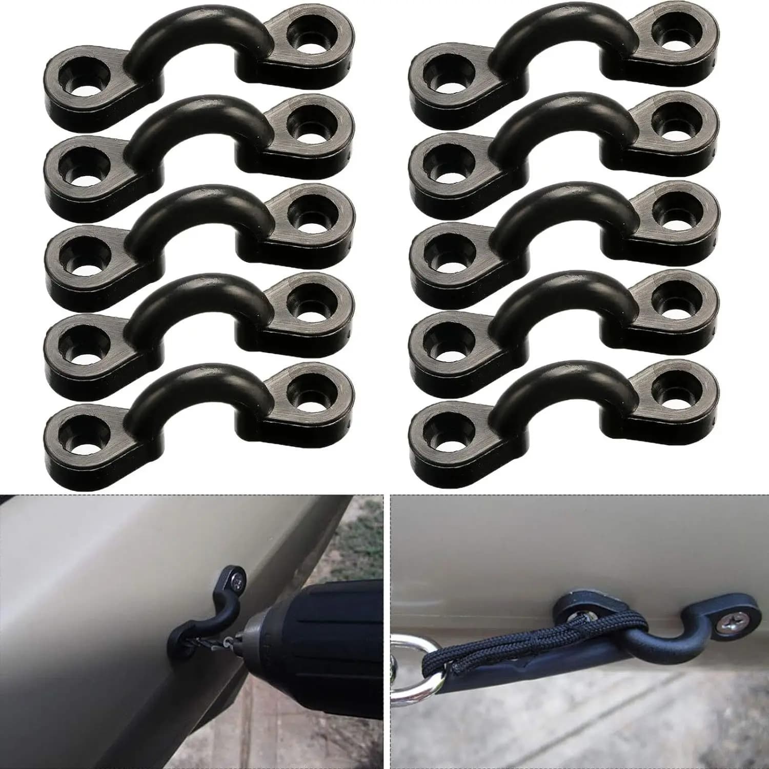 1SET Kayak Clips Inflatable Boat Accessories Fishing Rowing Tool Marine Deck Rigging Kit Elastic Rope Fastener for Surfing