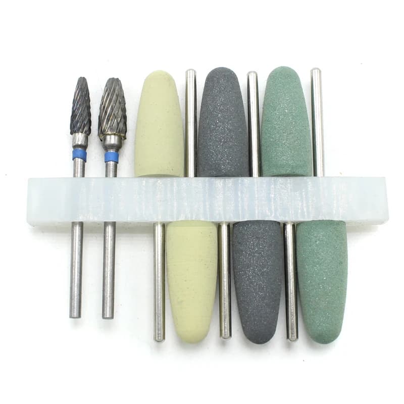 8 pz/set Base In Resina Dentale Frese Per Lucidatura Acrilica Kit Trapano Lucidatore Rotante Dentista Strumento Strumento di Laboratorio Dentale