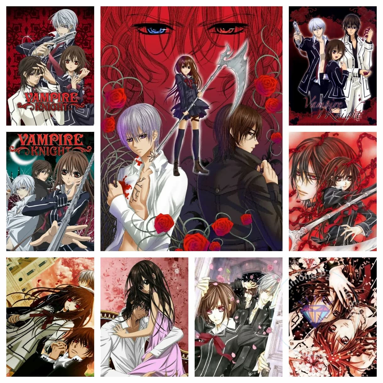 Diamond Painting Kit 5D DIY V-Vampire-Knight Japanese Anime Cross Handmade Art Children's Exquisite Gift Crafts Home Decoration