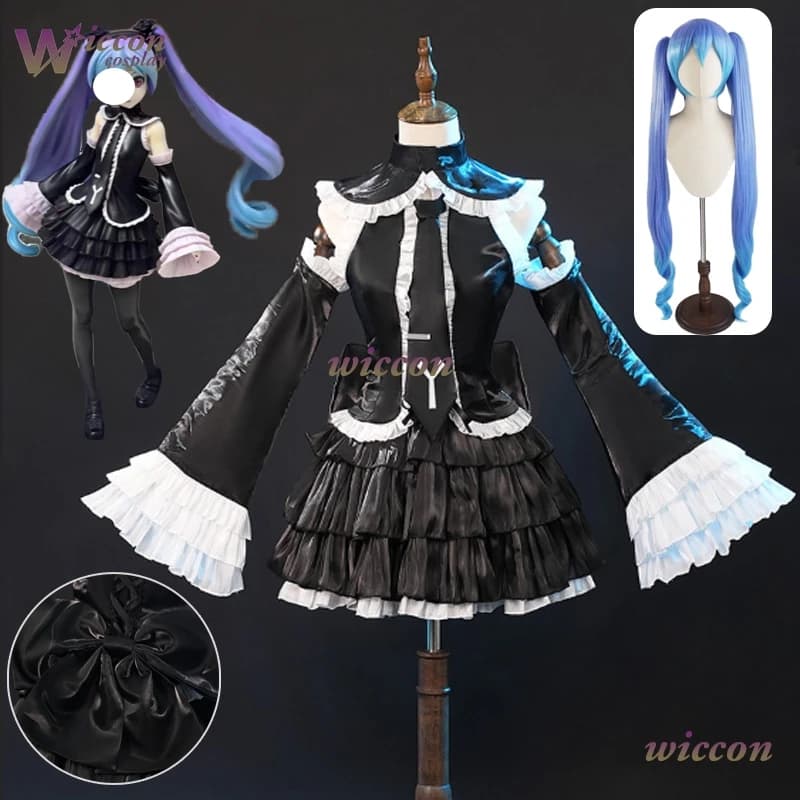 Disponibile Sekai Mikuku Project DIVA Cosplay Infinito Gotico Lolita Dress Costume Anime Vocal Outfit Halloween Natale