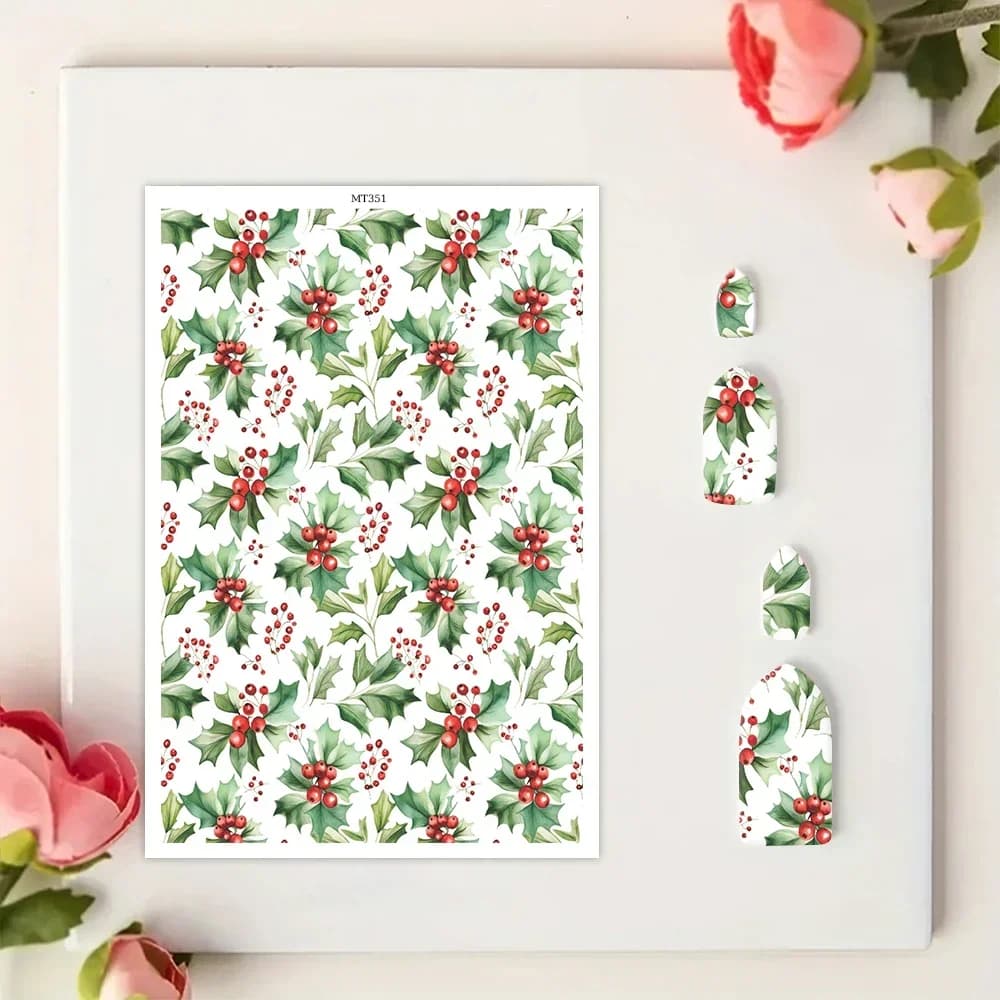 Christmas Polymer Clay Watercolor Transfer Paper Engraving Printing Decorative Paper Handmade Ceramic Craft Pottery Making Tools