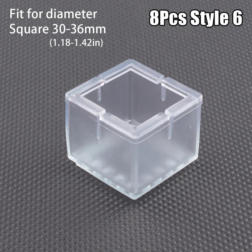 8 pcs new non slip cover for table chairs feet for wear-resistant furniture protective pads for floor coverings for solid feet transparent