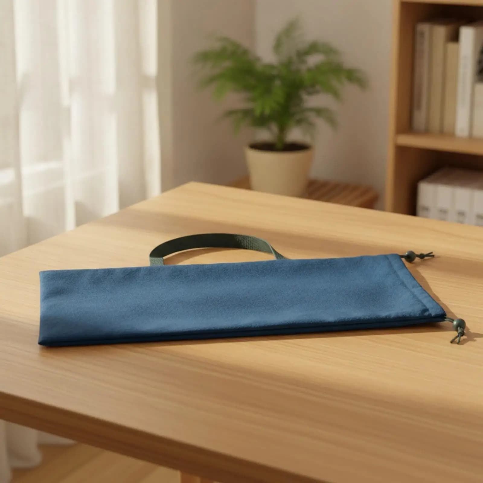 Mahjong Rack Organizer Pouch for Tiles and Pushers with Carry Handle Soft Flocking Cloth Storage Case