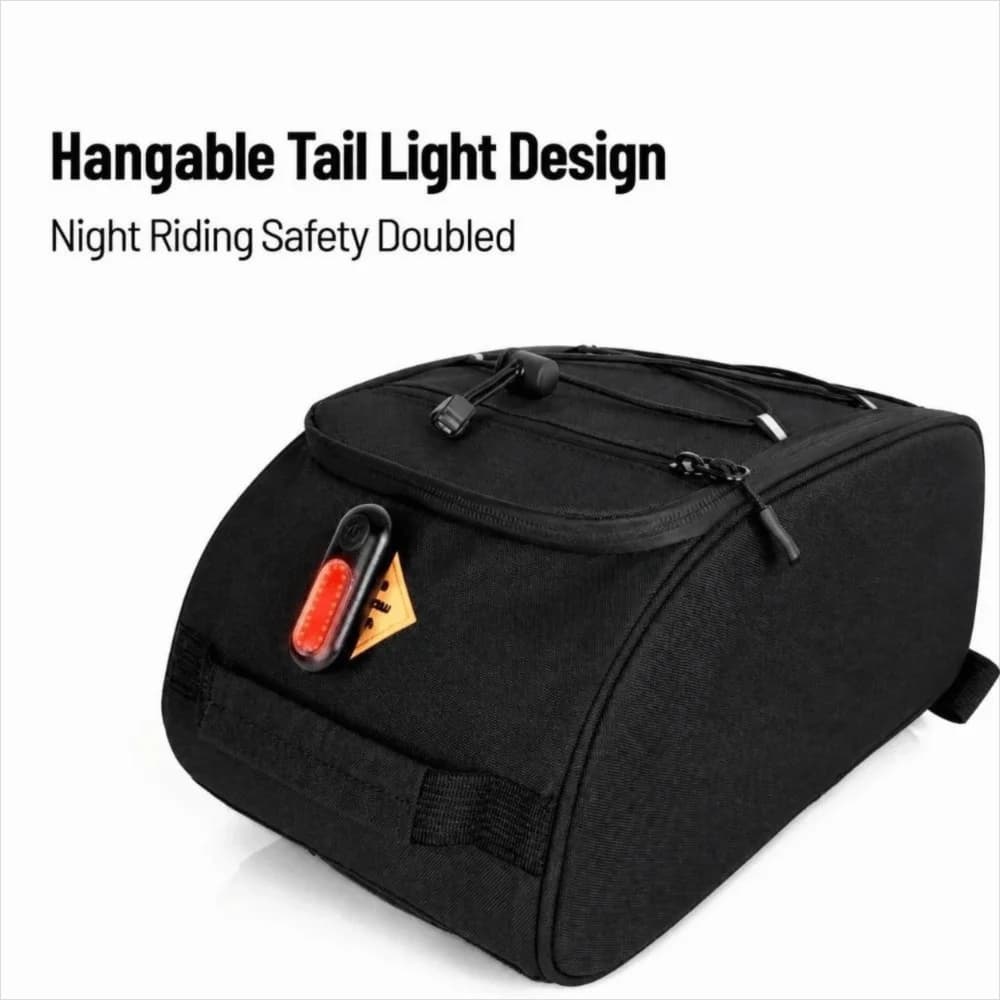 Oxford Cloth Bicycle Rear Rack Bag Black 8L Capacity Bike Trunk Bag hook and loop wide opening Bike Luggage Bag City Bike Use