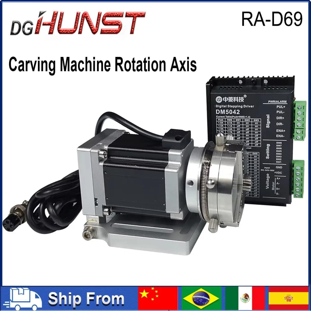 Laser Marking Machine CNC Hunst D69 with Rotating Axis for Ring Engraving, Bracelets and Jewelry, Rotating Attack with Automatic Lock