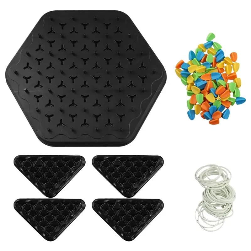 Chain Triangle Chess Game Triggle Rubber Band Game Educational Interactive Game Battle Set For Family Party Gifts Eco-Friendly