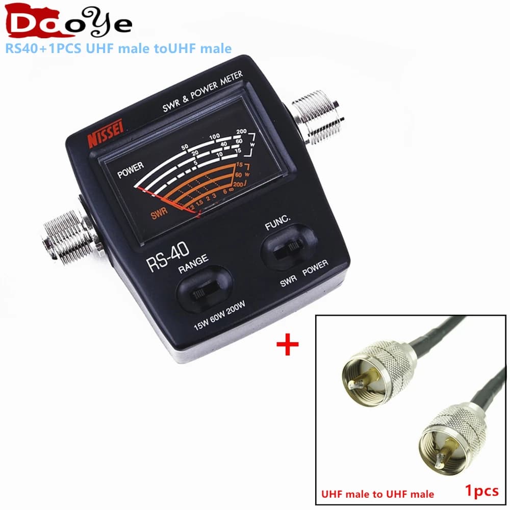 NISSEI RS40 Power SWR Meter RS-gamma di potenza misurabile fino a 200W con connettore adattatore 144/430mHz accessori Walkie Talkie