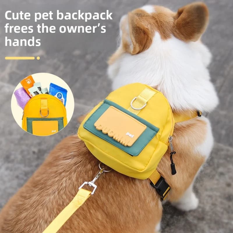2-in-1 Dog Backpack Harness – Pet Front Pack with Handle, Reflective No-Pull Vest for Small Dogs Hiking Camping Walking