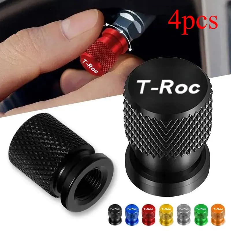 Tappi Valvola Pneumatici Auto Impermeabili Antipolvere per T-Roc - Accessori Auto