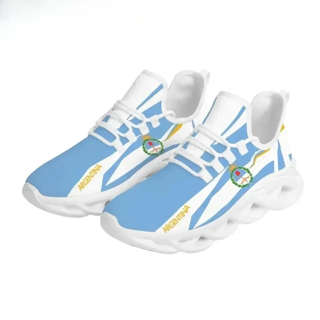 Argentina Flag Design Casual Shoes Sun Olive Branch Liberty National Emblem Print Lace Up Mesh Sneakers Breathable Walking Shoes
