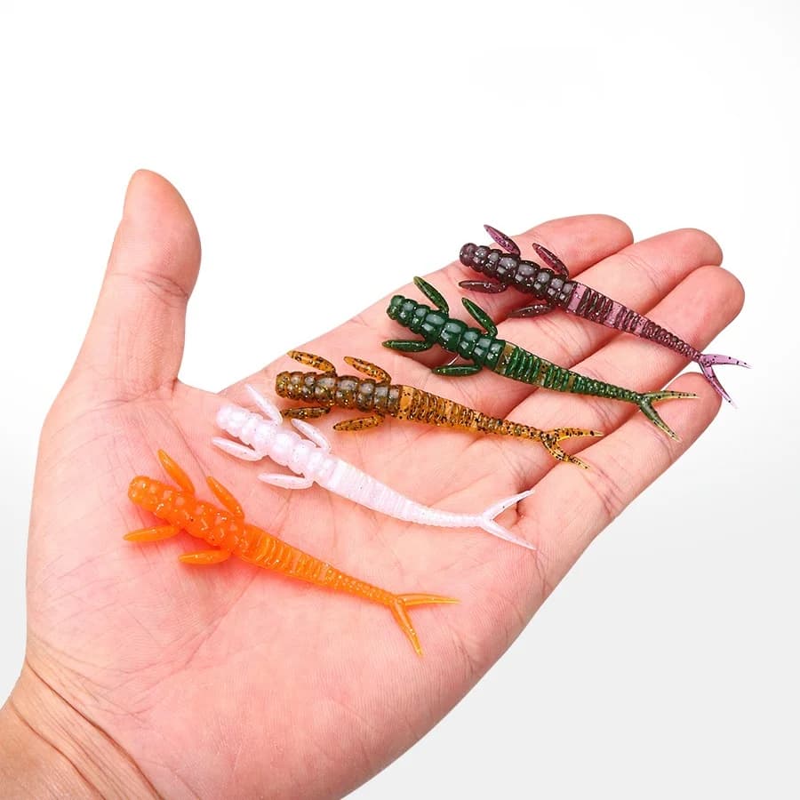 Richiamo di pesca Alien Worm Esca morbida 7.3 cm / 1.3g TPE Tentazione Nuoto Laser Glitter Esche artificiali Lotto 5 Pezzi VENDITA