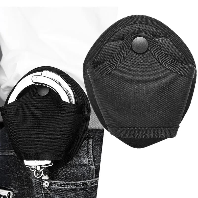Custodia Universale per Manette con Tasche Piccole, Porta Manette da Polizia, Custodia a Vita Aperta con Passante per Cintura, Accessori