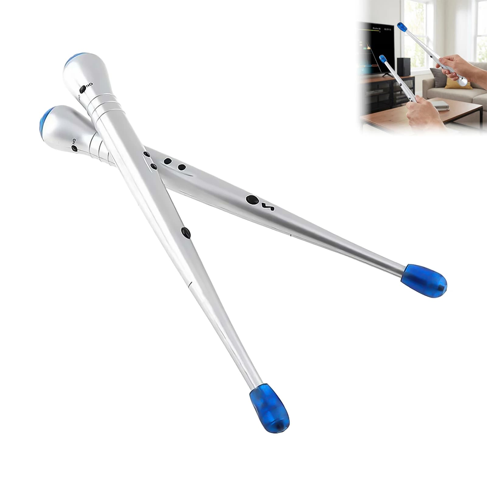 Kids Air Drum Sticks Electronic Motion Sensor Drumming Toy with Sound Control for Beginners ABS+Silicon Safe Material