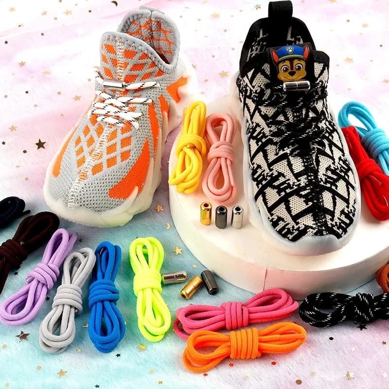 2024 New Round Elastic Laces Sneakers lacci delle scarpe senza cravatte lacci delle scarpe senza cravatta bambini adulti Quick Shoe Lace elastici per scarpe