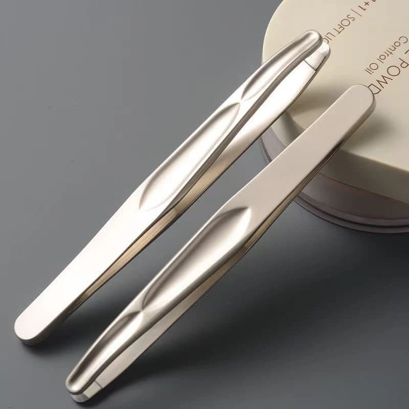 New Men's Stainless Steel Precision Tweezers Round Tip Thickened for Beard Eyebrow Facial Hair Removal Professional Grooming Too